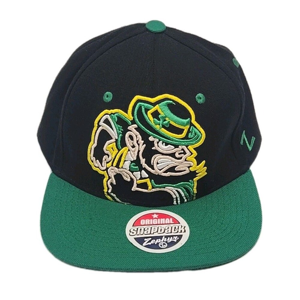 Notre Dame Fighting Irish Snapback Hat Cap Wool Blend Adjustable Black Zephyr